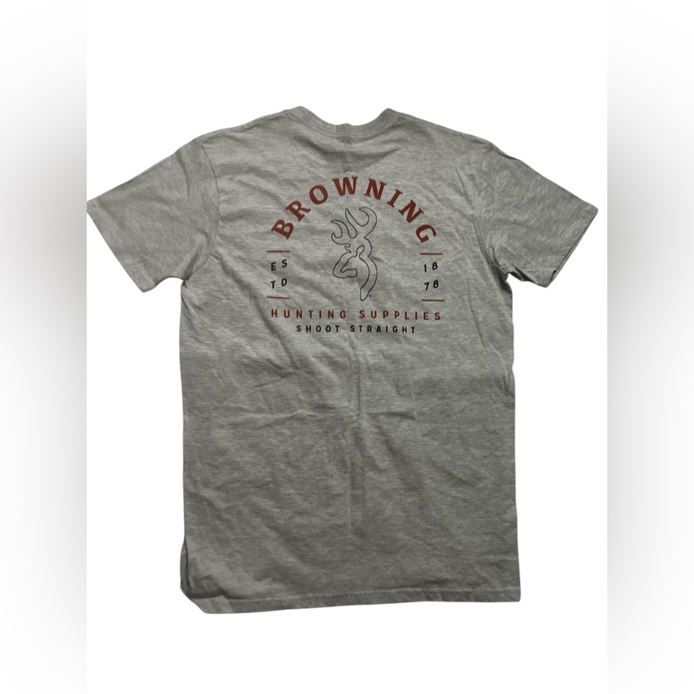 Brand new browning rifle hunting t shirt grey large